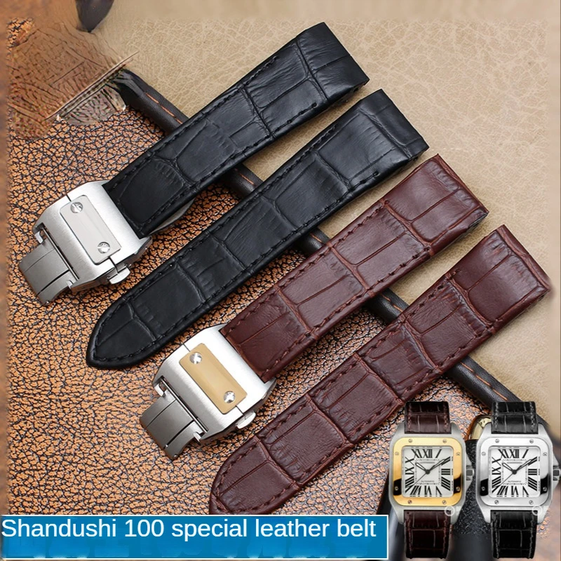 Cartier Watch Tank - Kulit Asli untuk Cartier Santos 100