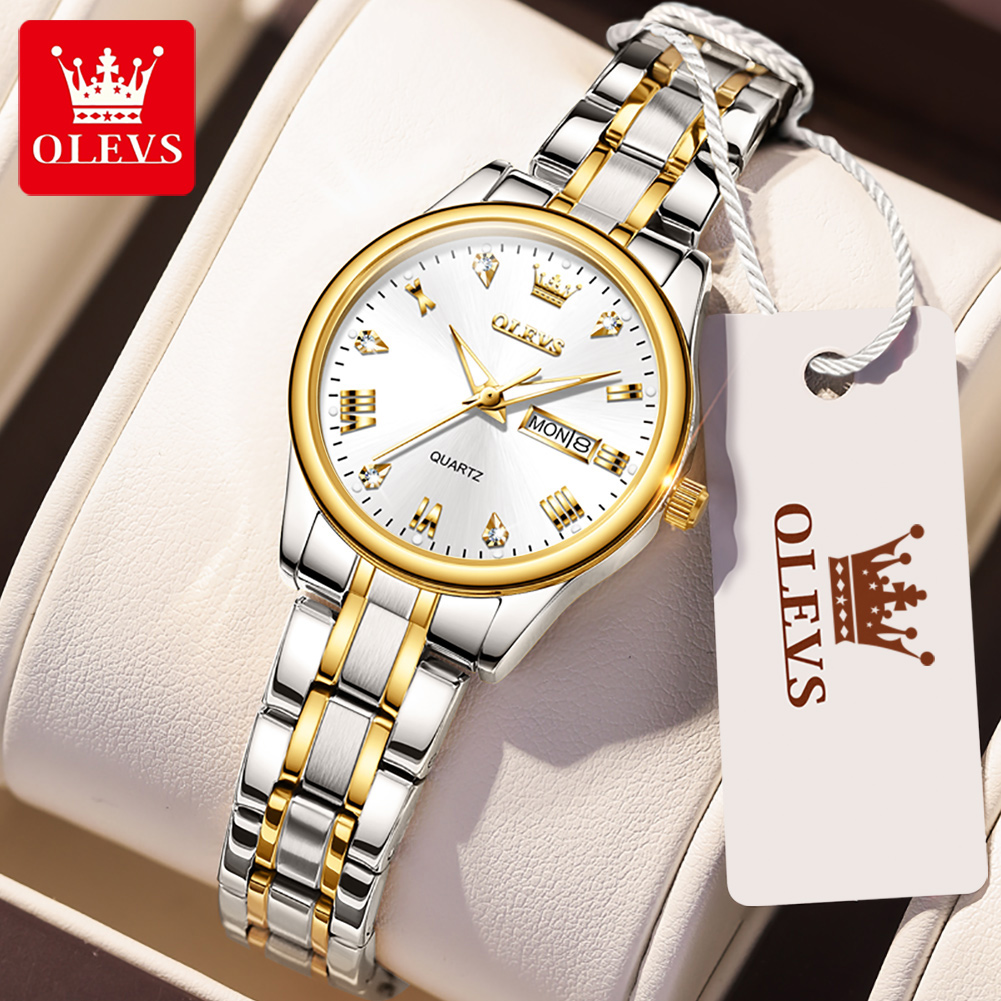 OLEVS jam tangan wanita merek  - Stainless Bracelet Diver ulasan dan harga