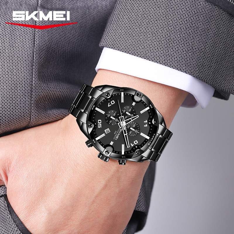 SKMEI 9387 Jam Tangan Bisnis K - Suede Strap Watch ulasan dan harga