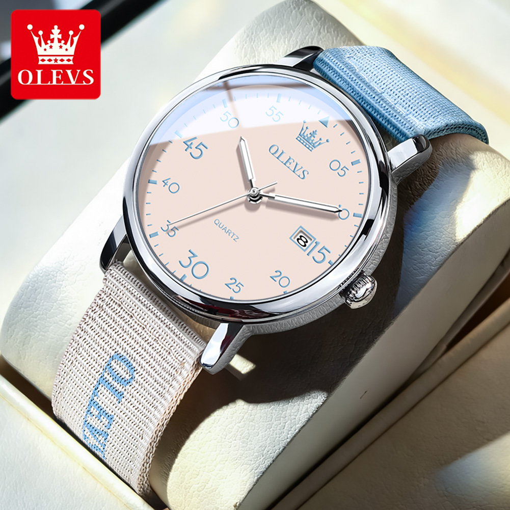 OLEVS Jam Tangan Kuarsa Gaya K - Canvas Strap Watch ulasan dan harga