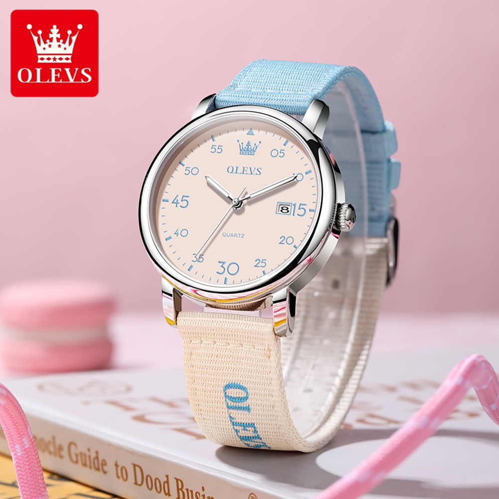 OLEVS Jam Tangan Kuarsa Gaya K - Canvas Strap Watch ulasan dan harga