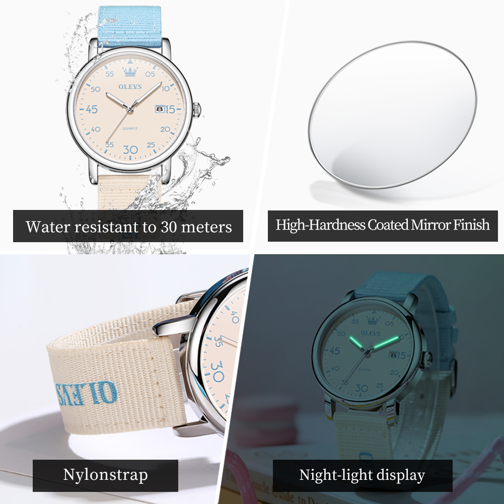 OLEVS Jam Tangan Kuarsa Gaya K - Canvas Strap Watch ulasan dan harga