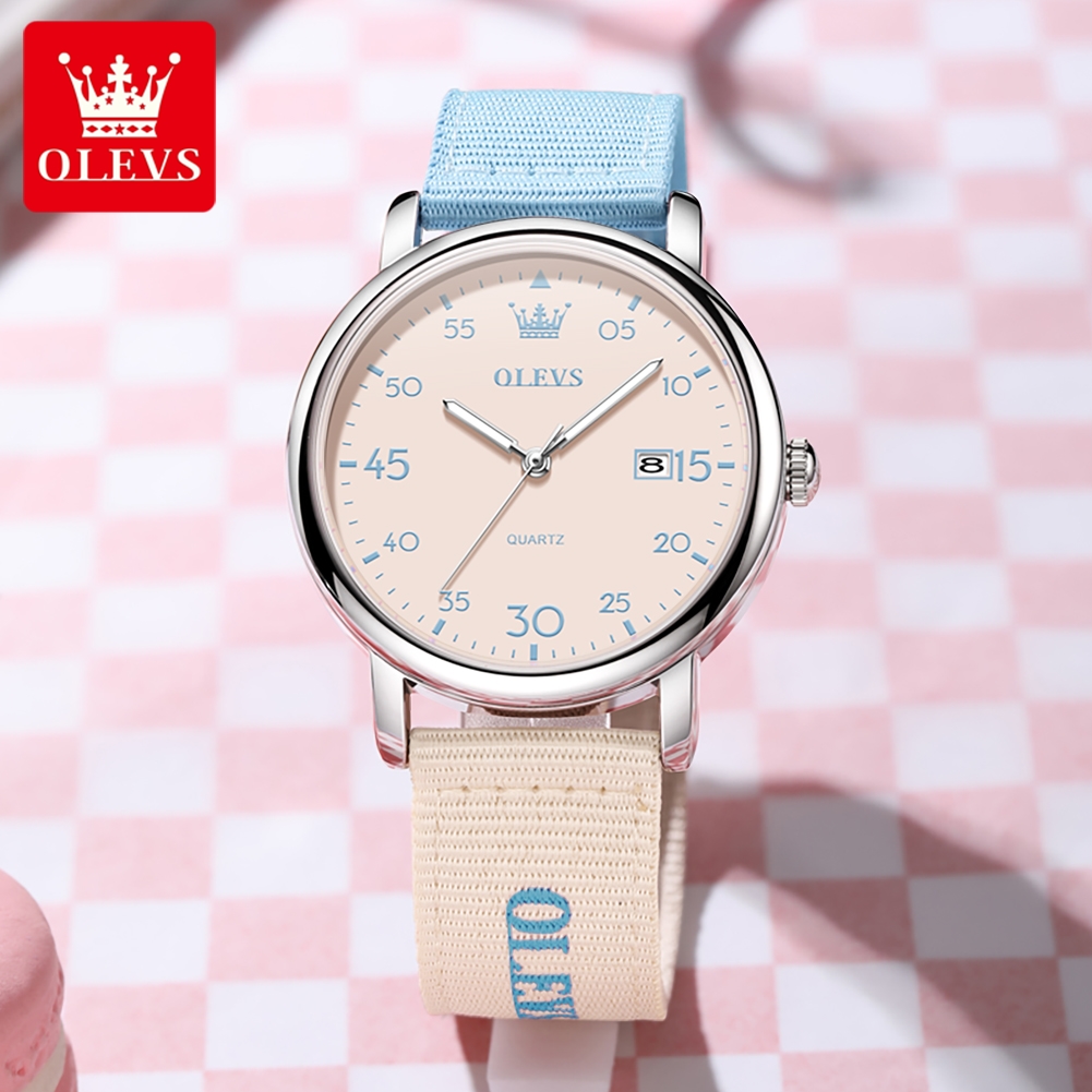 OLEVS Jam Tangan Kuarsa Gaya K - Canvas Strap Watch ulasan dan harga